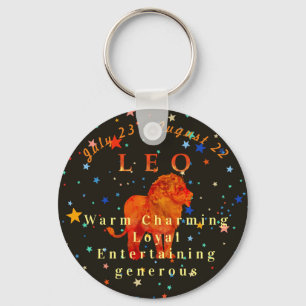 Modern Leo Red Lion Zodiac Traits Key Ring