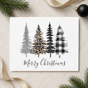 Modern Leopard and Plaid Christmas Holiday