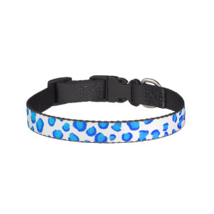 Modern Leopard Animal Print Pattern Blue Purple Pet Collar