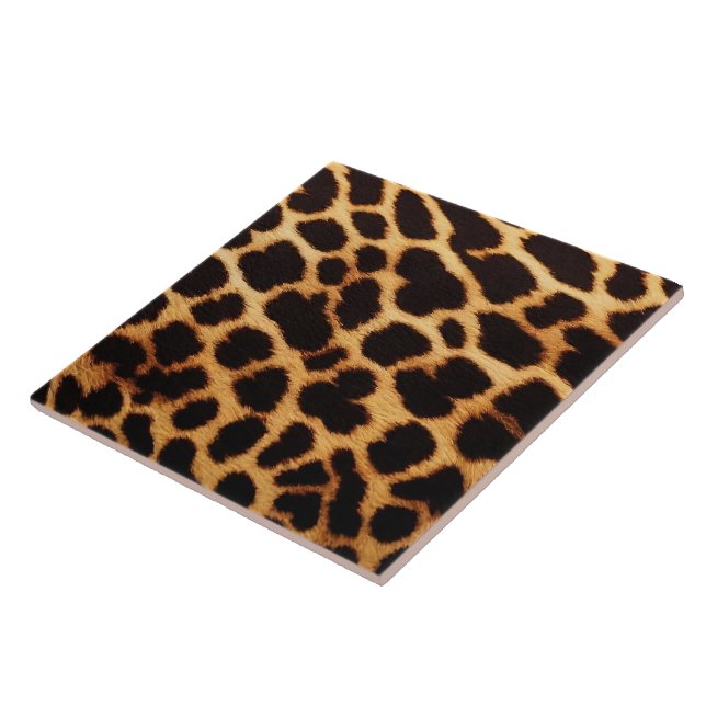 Modern Leopard Cat Animal Print Collection Ceramic Tile (Side)