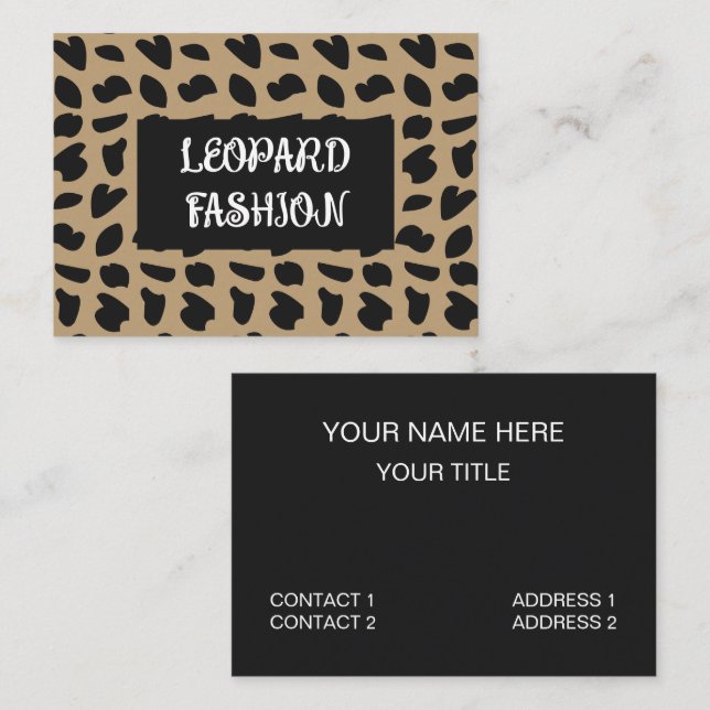 Modern Leopard Fashion Leopard Pattern Business Card (Front/Back)