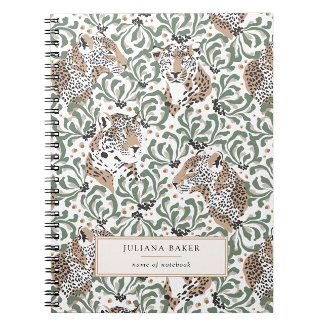 Modern Leopard Foliage Notebook (Front)