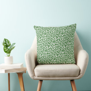 Modern Leopard Green Animal Print Pattern Cushion