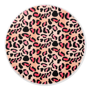 Modern Leopard Pattern Animal Print Ceramic Knob