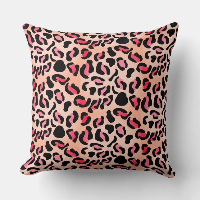 Modern Leopard Pattern Animal Print Cushion (Front)