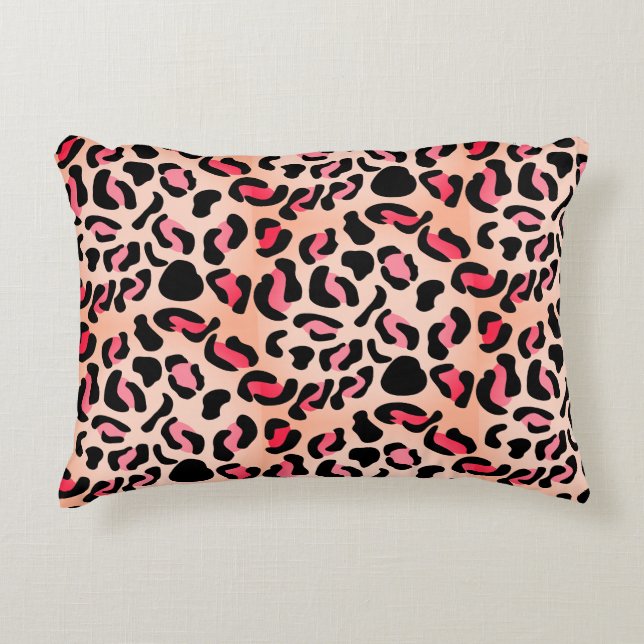 Modern Leopard Pattern Animal Print Decorative Cushion (Front)