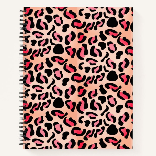 Modern Leopard Pattern Animal Print Notebook (Front)