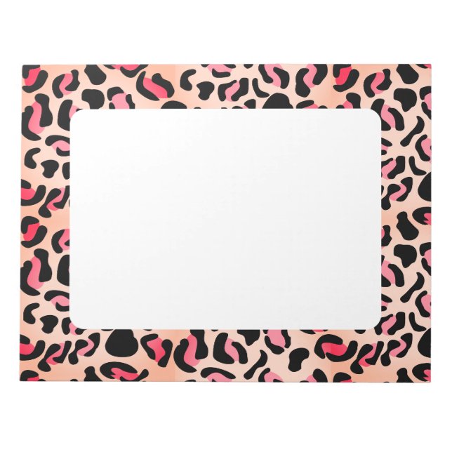 Modern Leopard Pattern Animal Print Notepad (Front)