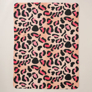 Modern Leopard Pattern Animal Print Sherpa Blanket