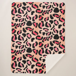 Modern Leopard Pattern Animal Print Sherpa Blanket