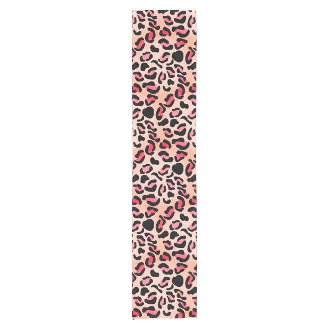 Modern Leopard Pattern Animal Print Short Table Runner (Front)