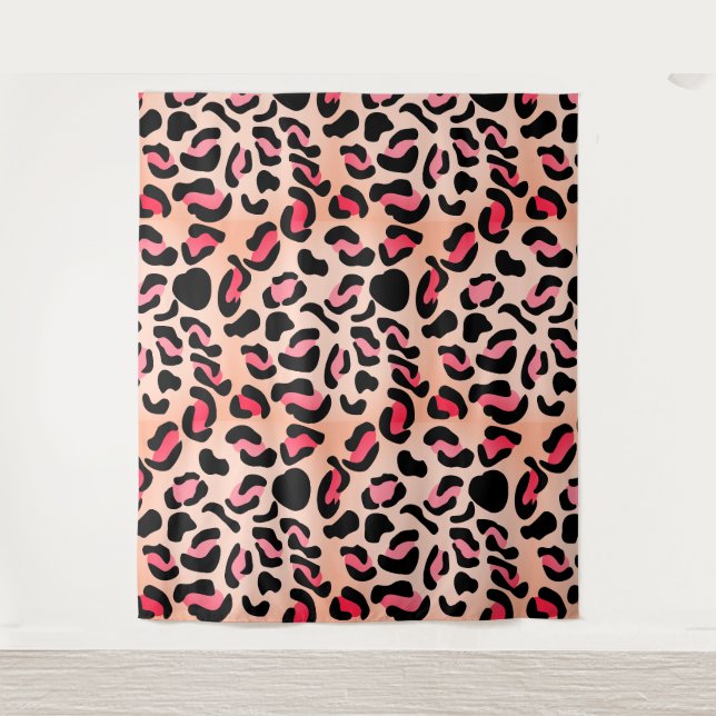 Modern Leopard Pattern Animal Print Tapestry (Front)