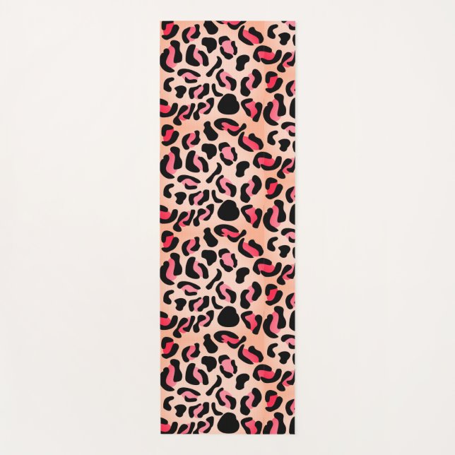 Modern Leopard Pattern Animal Print Yoga Mat (Front)