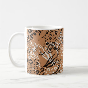 Modern leopard. Pattern. Background. Wild nature. Coffee Mug