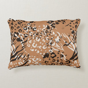 Modern leopard. Pattern. Background. Wild nature. Decorative Cushion
