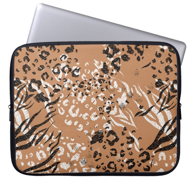 Modern leopard. Pattern. Background. Wild nature. Laptop Sleeve (Front)