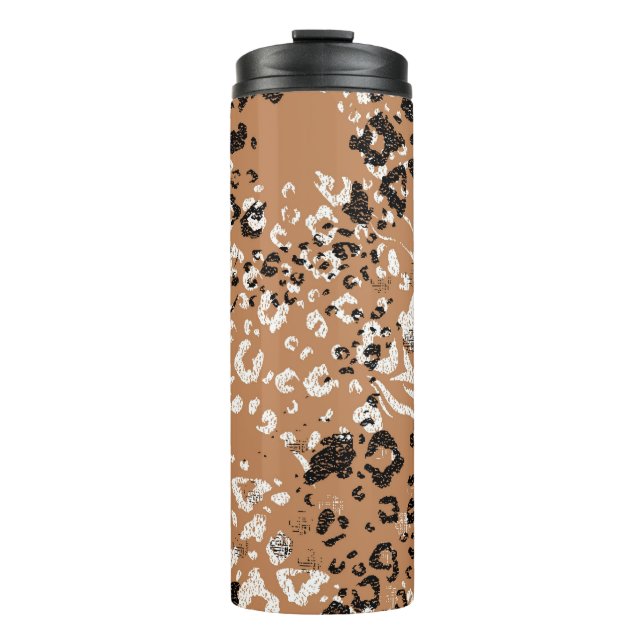 Modern leopard. Pattern. Background. Wild nature. Thermal Tumbler (Front)