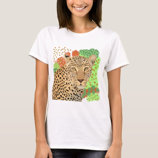 Modern Leopard Portrait T-Shirt (Front)
