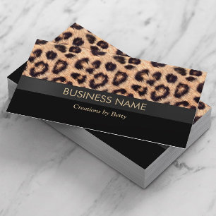 Modern Leopard Print Jewellery Designer Business Card