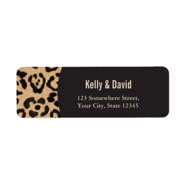 Modern Leopard Print Wedding Return Address Label (Front)