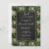 Modern Leopards Tigers Jungle Plants Black Design