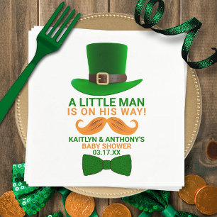 Modern Leprechaun St. Patrick's Day Baby Shower Napkin