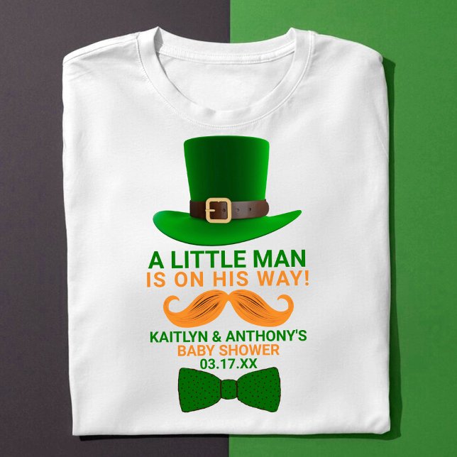 Modern Leprechaun St. Patrick's Day Baby Shower T-Shirt (Creator Uploaded)