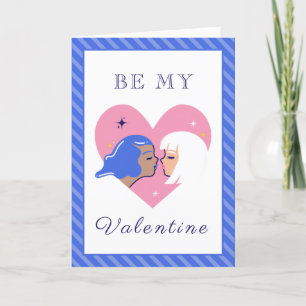 Modern Lesbian Couple LGBTQ Valentine's Day Cute   Holiday Card