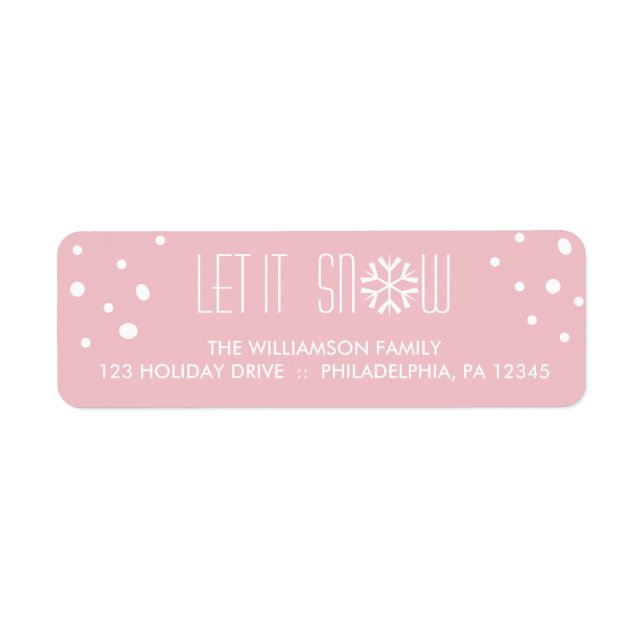 Modern Let it Snow Holiday Return Address Labels (Front)