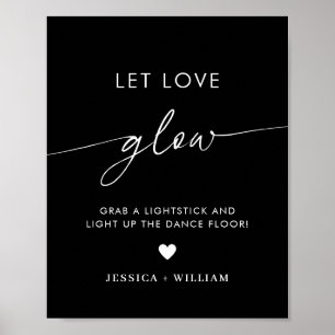 Modern Let Love Glow Wedding Glow Stick Sign