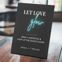 Modern Let Love Glow Wedding Glow Stick Sign