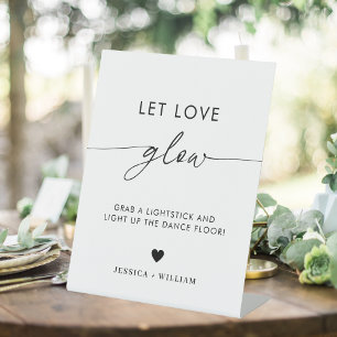 Modern Let Love Glow Wedding Glow Stick Sign