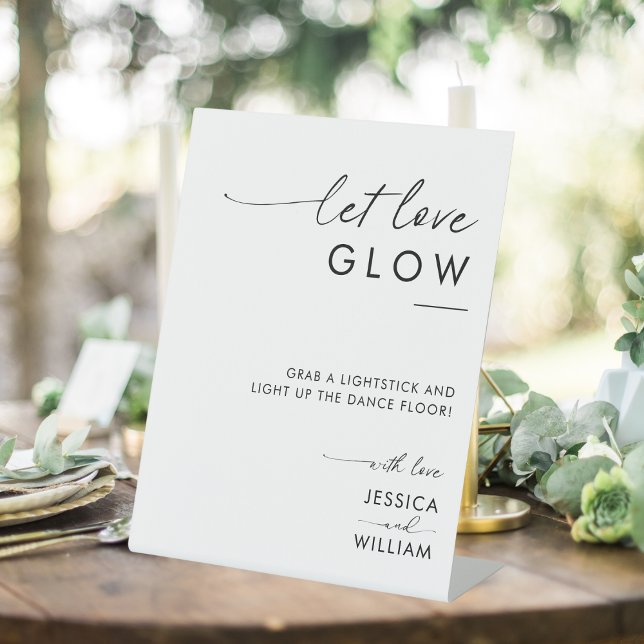 Modern Let Love Glow Wedding Glow Stick Sign (Creator Uploaded)