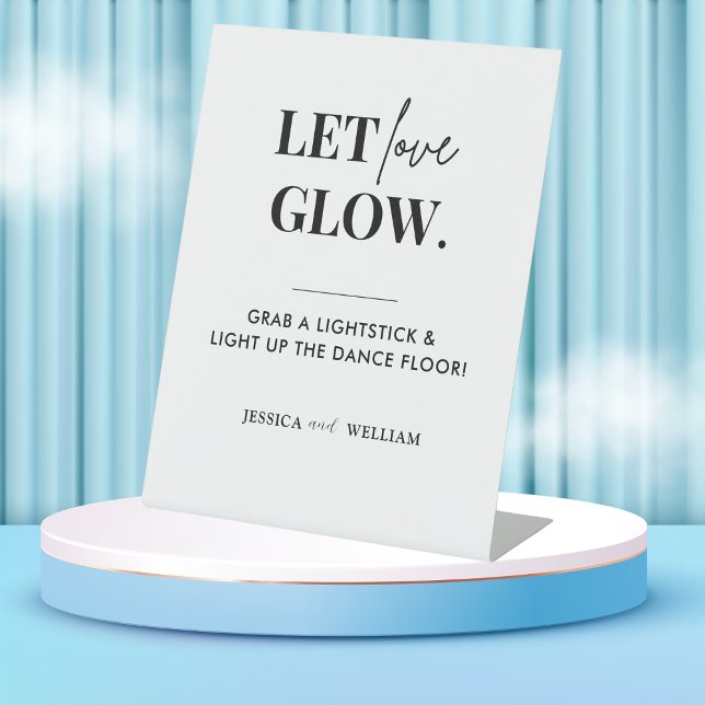 Modern Let Love Glow Wedding Glow Stick Sign (Creator Uploaded)