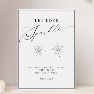 Modern Let Love Sparkle Sign Wedding Table Sign