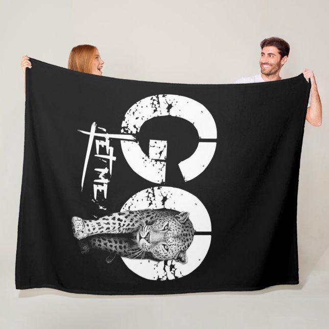 Modern LET ME GO Leopard Black Fleece Blankets (In Situ)