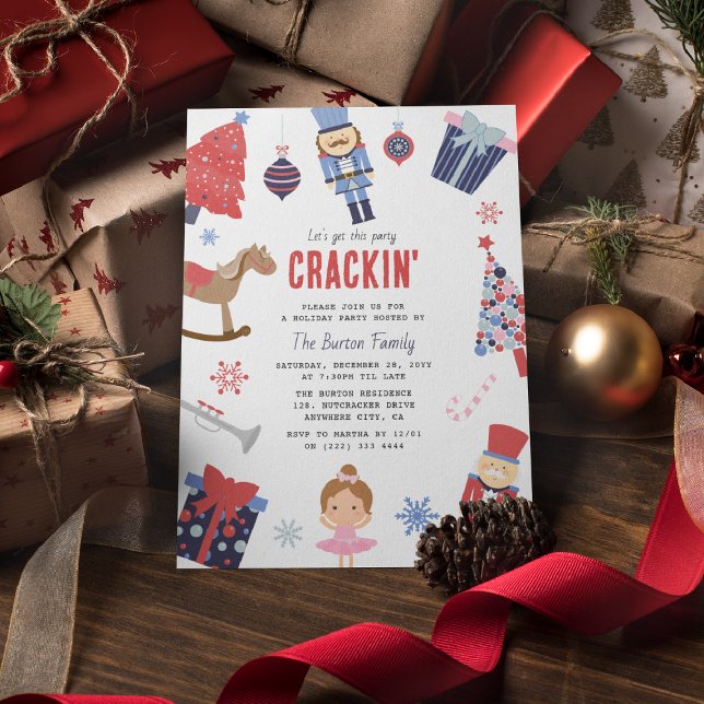 Modern Let's Get This Party Crackin' Holiday Party Invitation (Creator Uploaded)