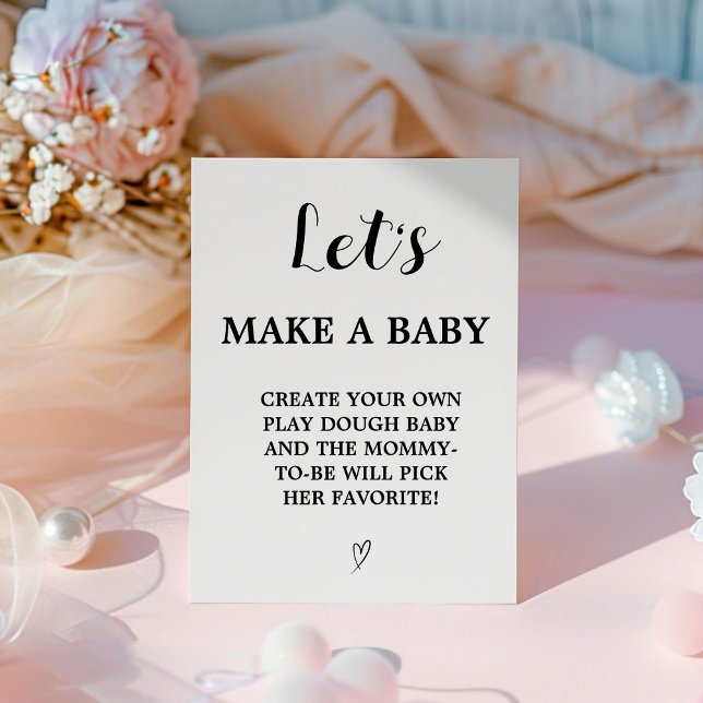 Modern let's make a Baby Baby Shower Game sign (Creator Uploaded)