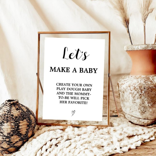 Modern let's make a Baby Baby Shower Game sign (Creator Uploaded)