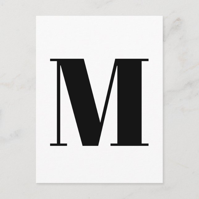 Modern Letter | Custom Alphabet Minimalist Initial Postcard (Front)