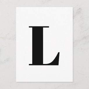 Modern Letter   Custom Alphabet Minimalist Initial Postcard