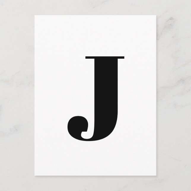 Modern Letter | Custom Alphabet Minimalist Initial Postcard (Front)