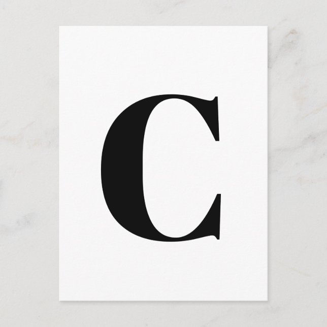 Modern Letter | Custom Alphabet Minimalist Initial Postcard (Front)