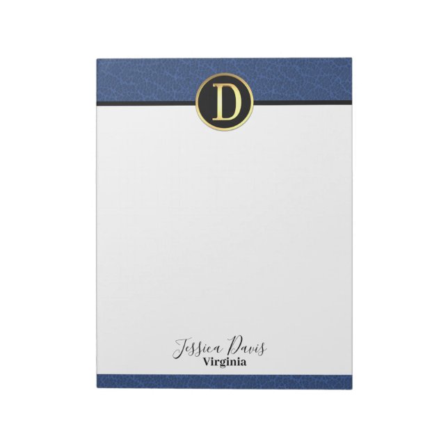 Modern Letter D Notepad (Rotated)