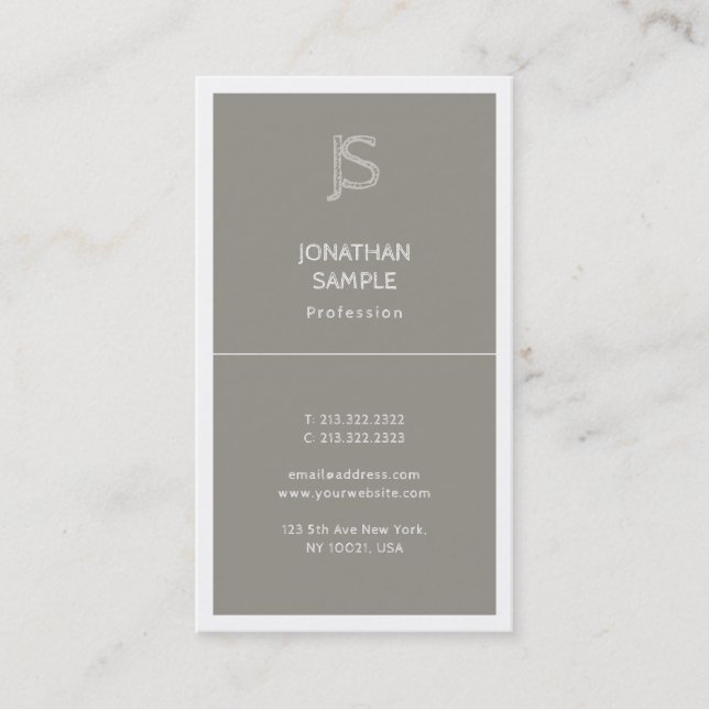 Modern Letter Elegant Simple Template Professional Business Card (Front)