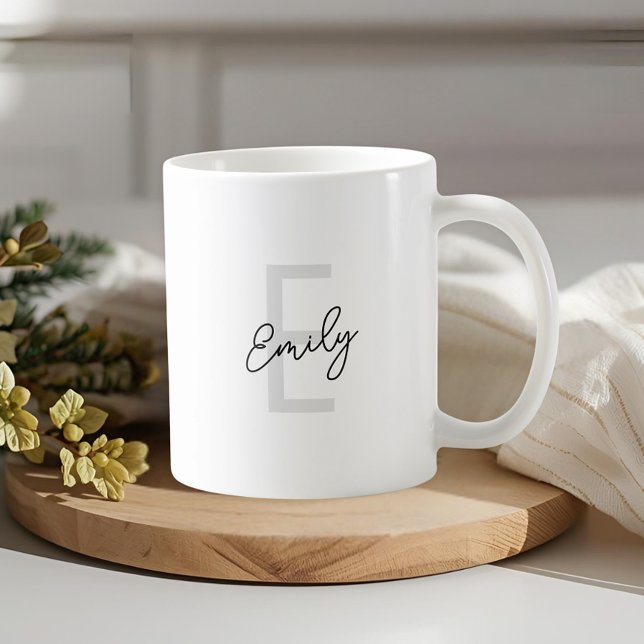 Modern Letter Monogram Name Coffee Mug (Creator Uploaded)