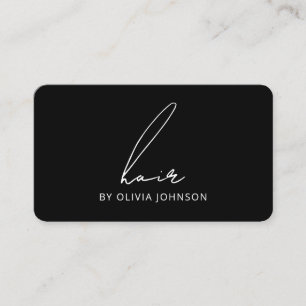 Modern Lettered Script Hair Stylist Business Card