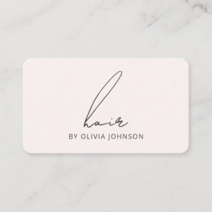 Modern Lettered Script Hair Stylist Business Card