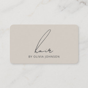 Modern Lettered Script Hair Stylist Business Card