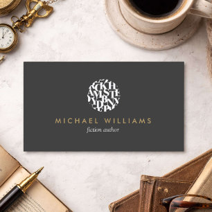 Modern Letterform Logo III for Authors and Writers Business Card